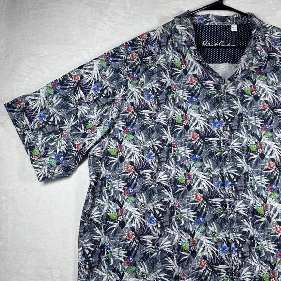 Robert Graham Tropical Flower-Print Sport Button Up‎ Performance Shirt XLT - Picture 3 of 13
